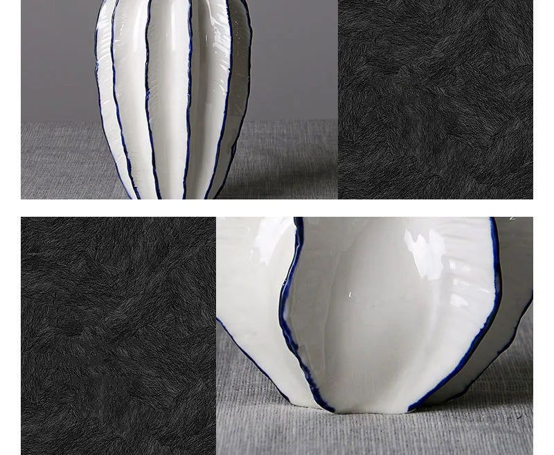 Carambola Decorative Ceramic Vase Crafts Floral Flower Arrangement Simulation Star Fruit Porcelain Vases Living Room Decoration