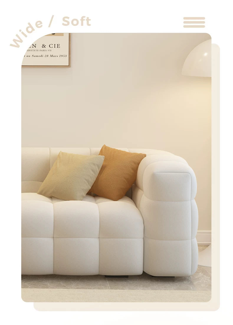 Straight row Split design soft bread module sofa berber fleece comfortable living room sofa apartment home furniture accessories