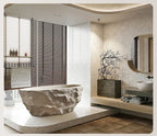 Any Size Custom Zen Inspired Stone Look Bathtub Compact One Piece Freestanding Tub Mansion Bathroom Heat Retaining Easy Clean Bo