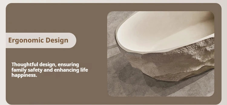 Any Size Custom Zen Inspired Stone Look Bathtub Compact One Piece Freestanding Tub Mansion Bathroom Heat Retaining Easy Clean Bo