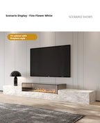 Any Size Custom Italian Luxury Stone TV Console Modern Entertainment Wall Fireplace Waterproof Scratch Proof EO Certified Living