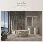 Any Size Custom Zen Inspired Stone Look Bathtub Compact One Piece Freestanding Tub Mansion Bathroom Heat Retaining Easy Clean Bo