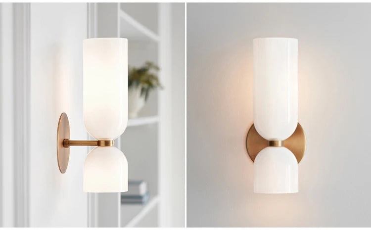 Nordic minimalist creative glass wall lamp hallway foyer bedroom living room bedside lamp study art light luxury wall lamp