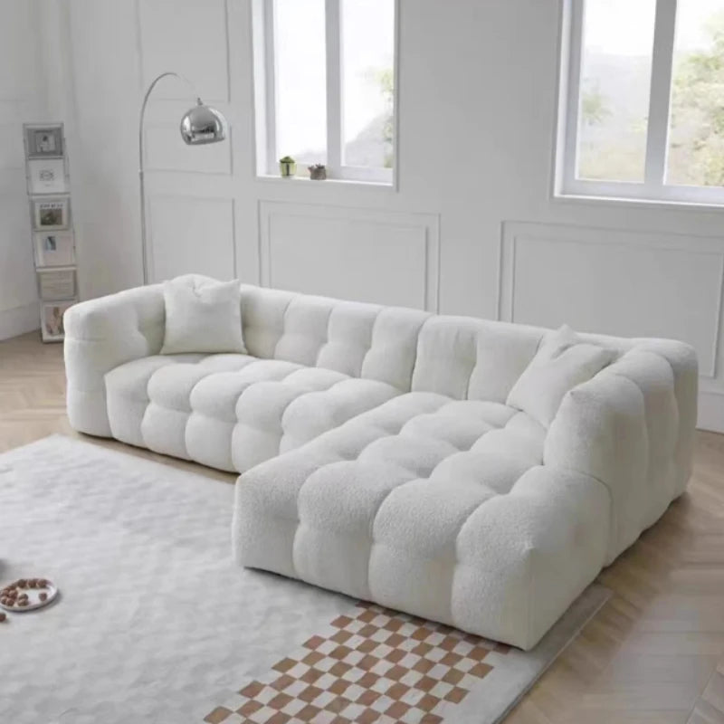 Straight row Split design soft bread module sofa berber fleece comfortable living room sofa apartment home furniture accessories