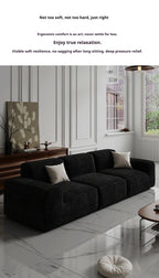 Frameless Tofu Block Sofa, Wabi-Sabi Chenille Fabric with 5-Zone Support, Heavy-Duty & High-Density Foam, Minimalist Design