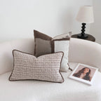 Coffee Brown Maillard Cushion Cover Retro Geometric Jacquard Pillow Case Wabi Sabi Pillow Covers Decorative Modern Luxury Home
