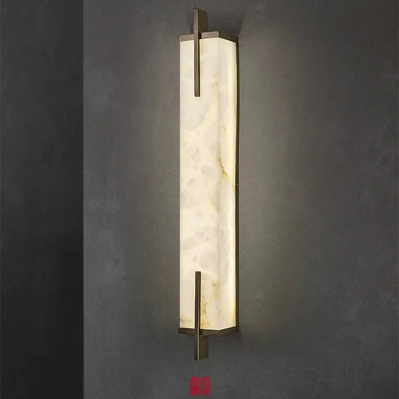 Nordic minimalist imitation marble living room TV background wall light hotel bedroom headboard resin light