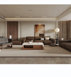 Any Size Custom Walnut Travertine Coffee Table Luxury Artisan Minimalist Heat Scratch Resistant Mansion Living Room Furniture