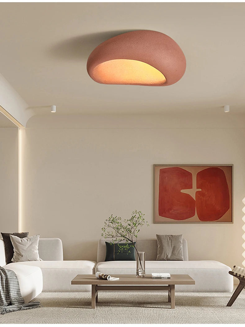 Nordic Minimalist Wabi Sabi Cream Wind Led Ceiling Lamps Chandelier Lustre Living Dining Room Home Decor Bedroom Lights Fixture