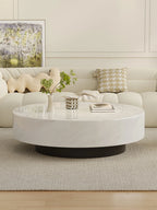 Any Size Custom Italian Minimalist Round Marble Nesting Tables Set Luxury Natural Stone Designer Villa Penthouse Living Room Fur