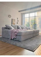 Any Size Custom Oversized Corduroy Rabbit Fur Sofa Customizable Integrated Sponge Sit Lie Eco Friendly Filling Vacuum Packed Liv