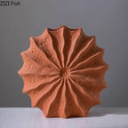 Minimalism Shell Shaped Ceramic Vase Hydroponics Floral Vases Orange Conch Flowers Pots Flower Arrangement Desk Decoration