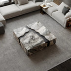 Any Size Custom Square Marble Coffee Table Italian Minimalist Viral Design Spacious Living Room Heat Scratch Resistant Customiza