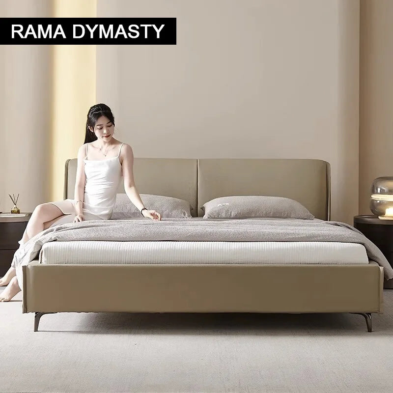 Modern Leather Wingback King/Queen Soft Bed Frame with Upholstered Headboard Can be Customzied