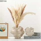 Creative Irregular Wrinkle Vase Abstract Crafts Ceramic Flower Pots Desk Decoration Porcelain Flowers Arrangement Floral Vases