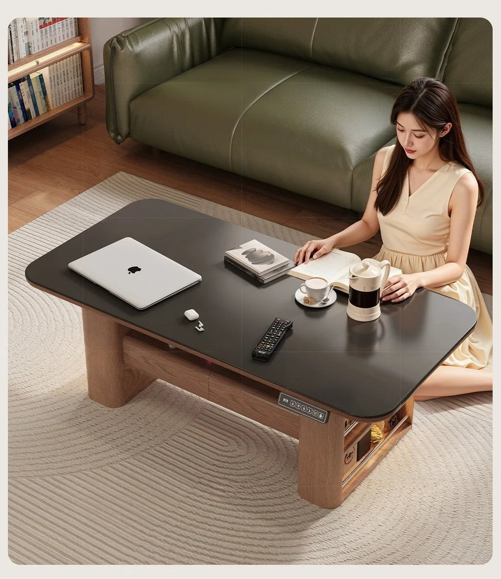 Any Size Custom Nordic Style Electric Lift Coffee Table Sturdy Durable Living Room Home Luxury Multi Functional Tea Table Furnit