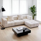 Living Room Compressed Vacuum Sofas Modern Small Apartment Fabric Living Room Sofa Cream Style Marshmallow Sofa Free Combination