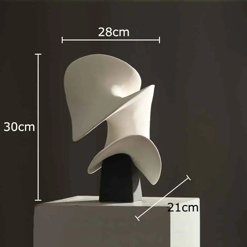 Abstract Flower Art Sculpture Ceramics Crafts Ornaments Desk Decoration White Flower Abstract Sculpture Room Aesthetic Decor