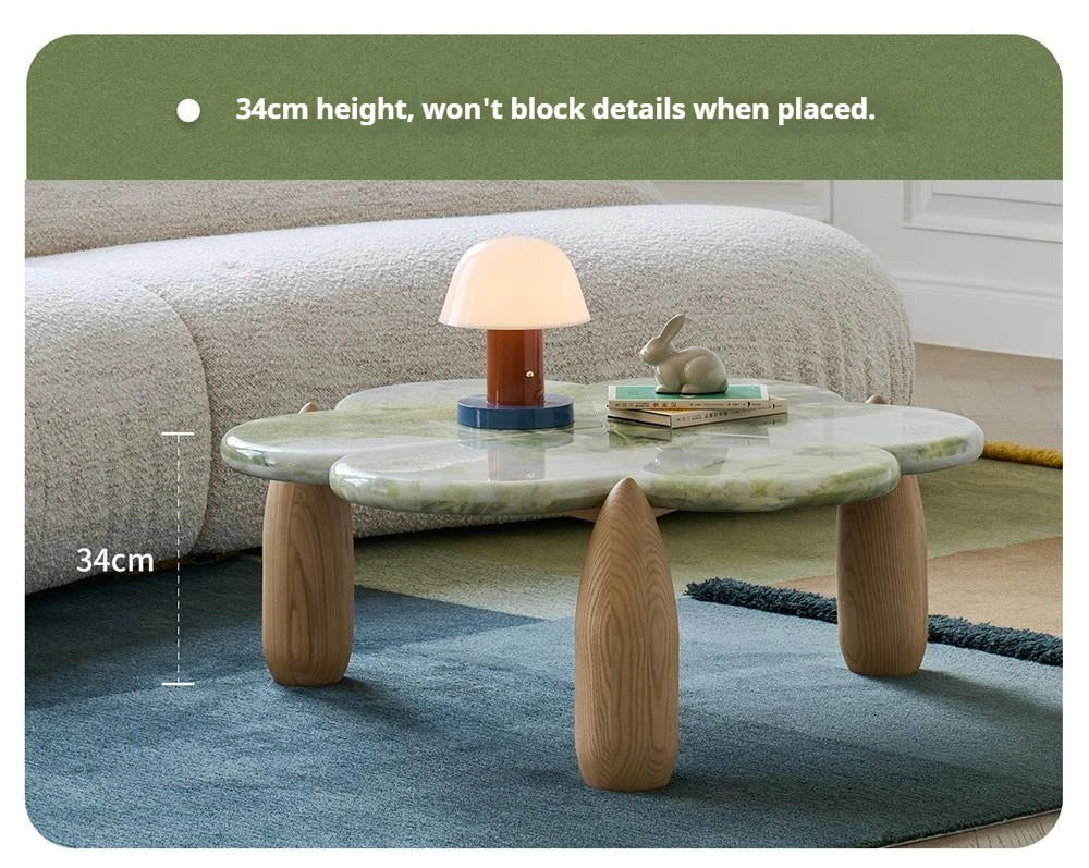 Mountain Stream Coffee Table, Vintage Marble Design for Small Space, Modern Luxury, Heat & Scratch Resistant, Customizable