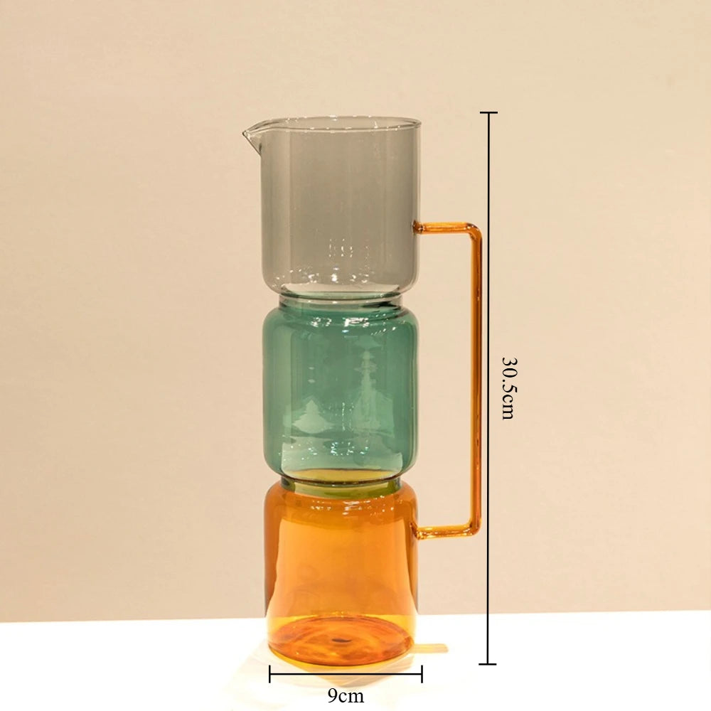 Minimalist Colored Glass Creative Double-layer Glass Transparent Vase Desktop Soft Decoration Hydroponics Vase Home Decoration