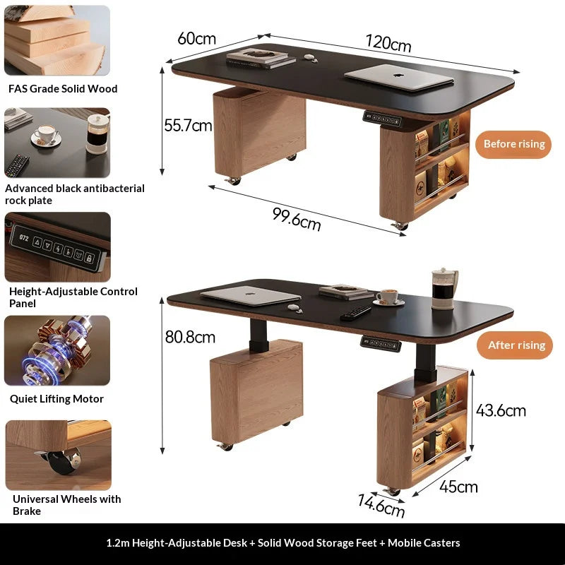 Any Size Custom Nordic Style Electric Lift Coffee Table Sturdy Durable Living Room Home Luxury Multi Functional Tea Table Furnit