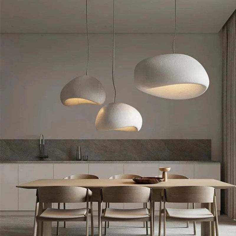 Nordic Wabi Sabi Pendant Lamps Dining Room Lighting Modern Living Room Bedroom LED Ceiling Chandelier Loft Lustre Hanging Lights
