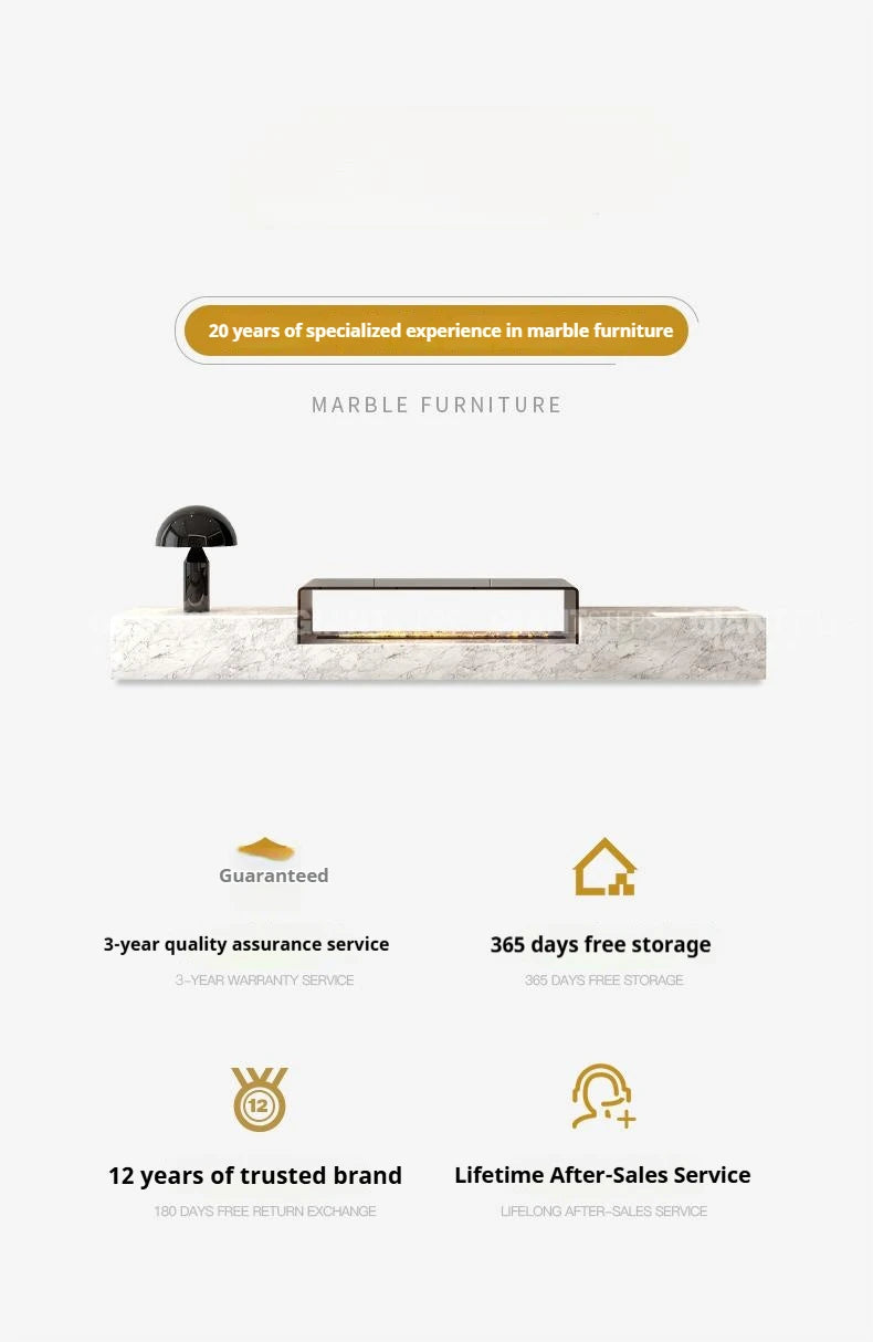 Any Size Custom Italian Luxury Stone TV Console Modern Entertainment Wall Fireplace Waterproof Scratch Proof EO Certified Living