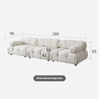 Cream Modular Sofa Set, Cat-Proof Teddy Fabric 3-Seater with Latex-Foam Fill, Imported Pine Frame, Nordic Retro Style