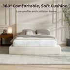 Cloud Upholstered  Bed Frame with Headboard, 5 Inch Foam Padded Platform, No Box Spring, Easy Assembly , Customized