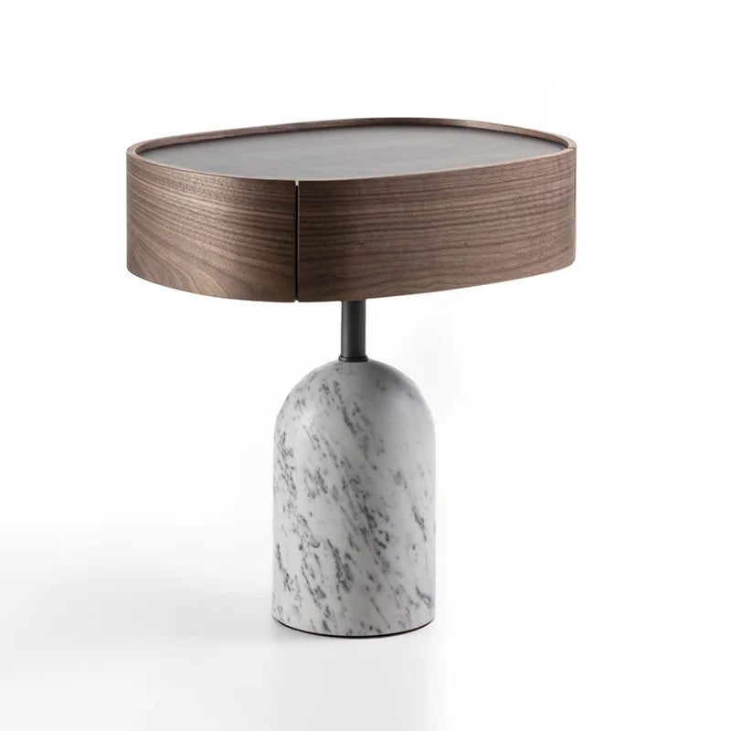 Any Size Custom Italian Minimalist Nightstand Pine Wood Marble Bedside Cabinet Eco Friendly Scratch Resistant Modern Home Storag