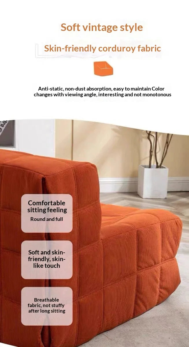 Any Size Custom Chenille Togo Lazy Sofa 6 Pleats 5 Buttons Plump Filling Compressed Shipping Multi Colors Available Cozy Living