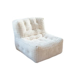Italian Faux Rabbit Fur Bean Bag Chair, Adjustable Lounge Sac for Living Room & Bedroom, Mixed Filling & Ergonomic, White