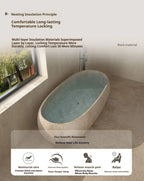 Any Size Custom Retro Oval Bathtub Compact Freestanding Soaking Tub Home Bathroom All Spaces Heat Retention Easy Clean Body Cont