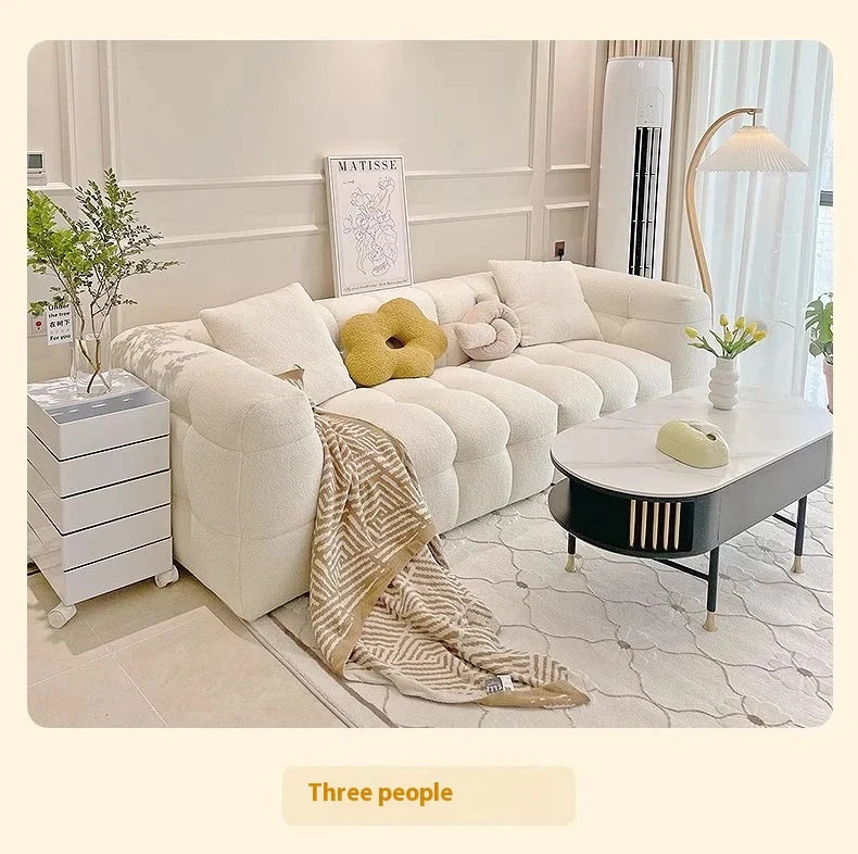 Straight row Split design soft bread module sofa berber fleece comfortable living room sofa apartment home furniture accessories