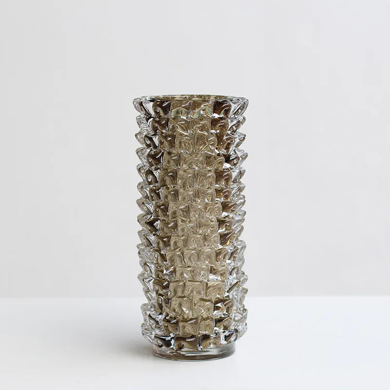 Creative Transparent Wrinkle Glass Vase Desk Decoration Flower Arrangement Hydroponics Flower Pots Floral Vases Modern Decor