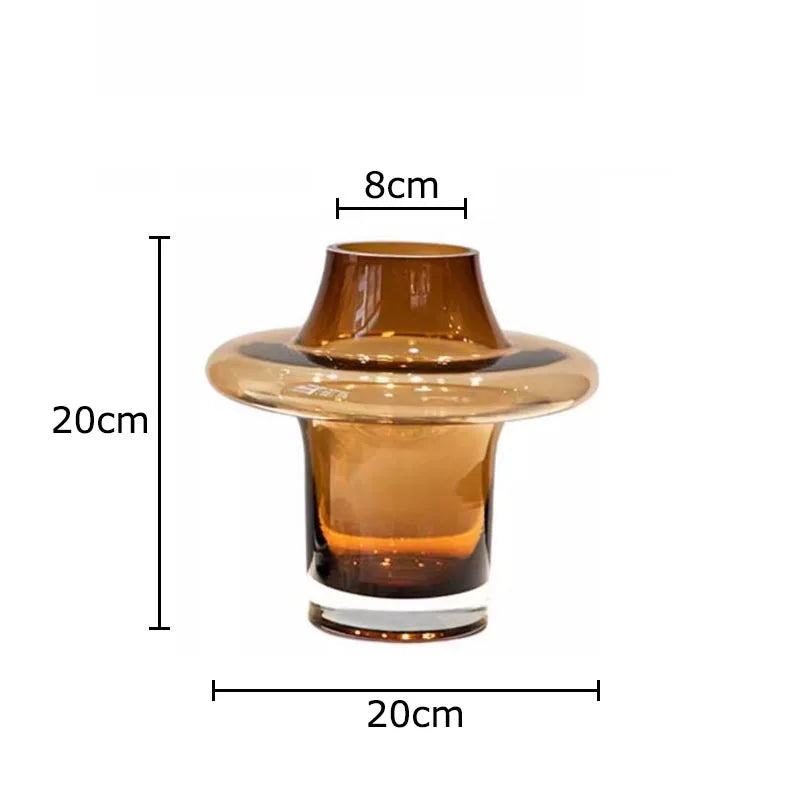 Amber Tower Glass Vase