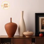 Minimalist Brushed Frosted Ceramic Vase Plant Pots Table Decoration Flowers Arrangement Floral Vases Room Aesthetic Decor