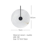 Nordic Modern Designer Minimalist Marble Circular Wall Lamp Corridor Study Bedroom Bedside Led Lights Tv Background  Decor