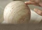 Wabi-Sabi Travertine Marble Sphere, Hand-Polished Natural Stone Ball Decor for Living Room, Entryway, office, Hotel Organic