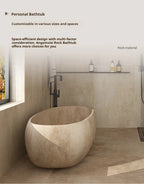 Any Size Custom Retro Oval Bathtub Compact Freestanding Soaking Tub Home Bathroom All Spaces Heat Retention Easy Clean Body Cont
