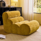 Vacuum Compressed Caterpillar Chair, Mid-Century Hugging 3D Seat with 5-Zone Support, High-Elasticity Sherpa Foam, Small Space