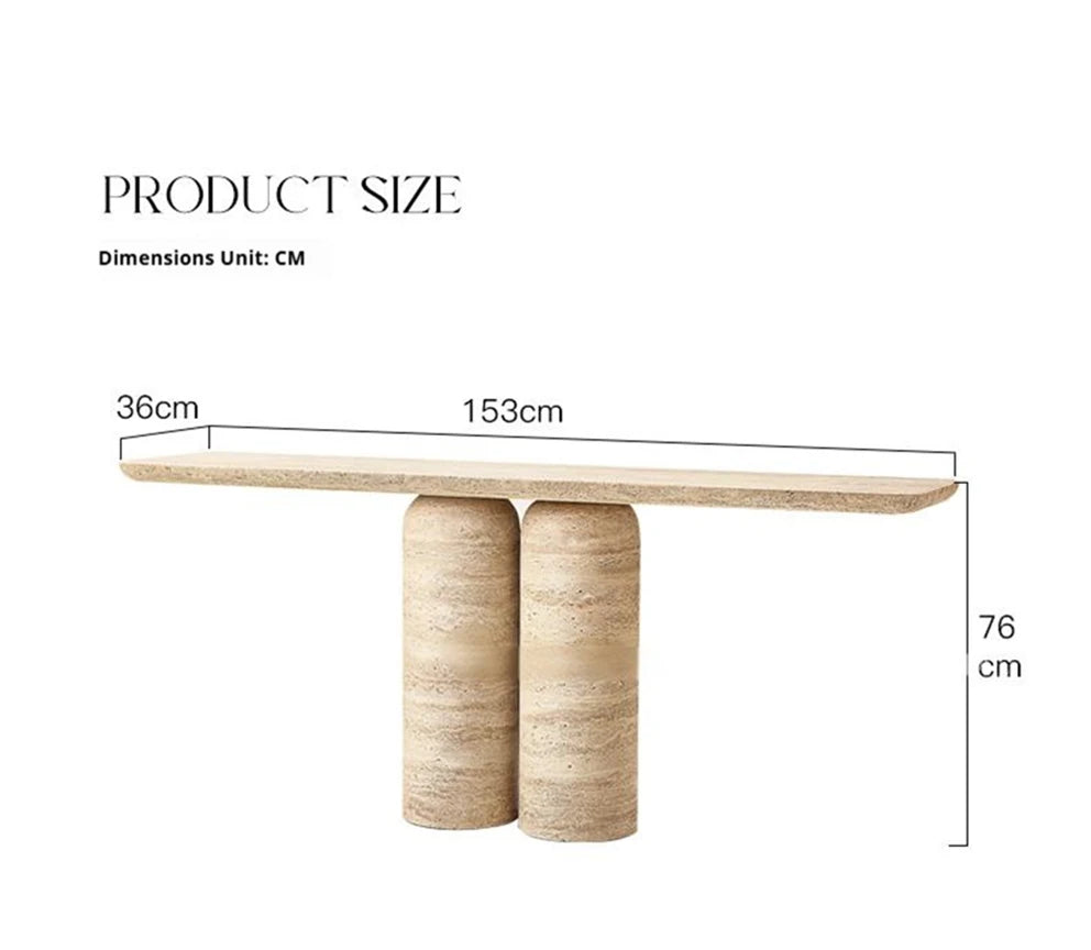 Any Size Custom Italian Travertine Entryway Console Luxury Wall Mounted Hall Table Villa Heat Scratch Resistant Anti Bacterial S
