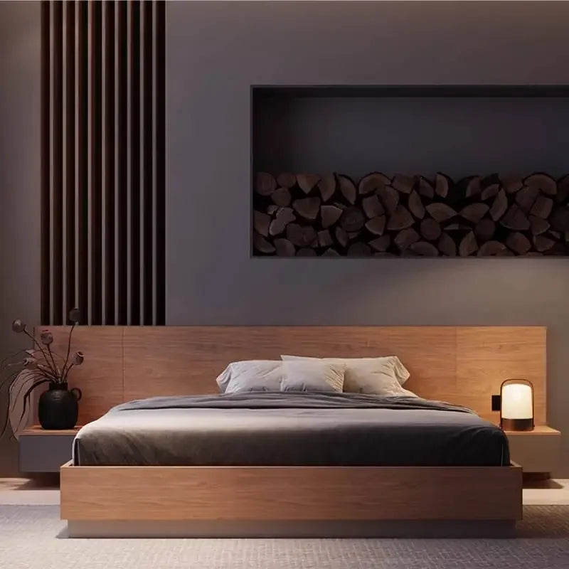 Unique European Double Bed Platform Elegant Pretty Solid Wood Luxury Bed Bases Bedroom Modern Camas Queen Size Furniture Home