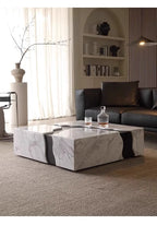Any Size Custom Square Marble Coffee Table Italian Minimalist Viral Design Spacious Living Room Heat Scratch Resistant Customiza