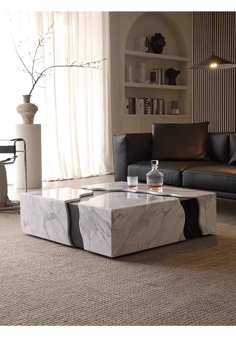 Any Size Custom Square Marble Coffee Table Italian Minimalist Viral Design Spacious Living Room Heat Scratch Resistant Customiza