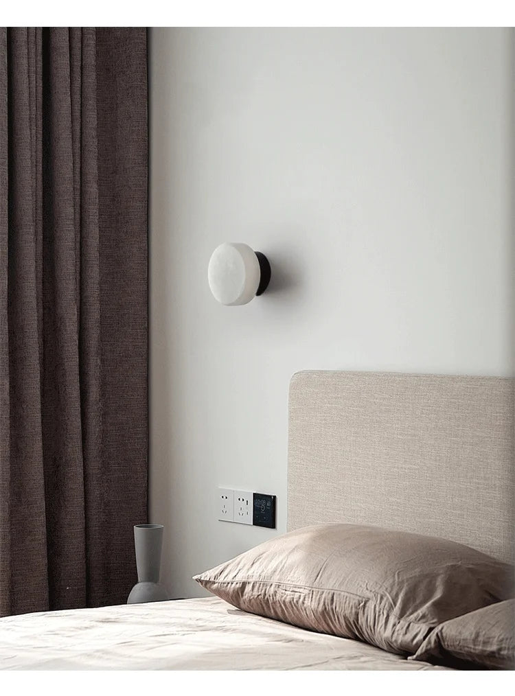 Luxury Spain natural Marble Round Wall Lamp Nordic Modern LED room Light living room Bedroom Passage corridor High-end Fixture