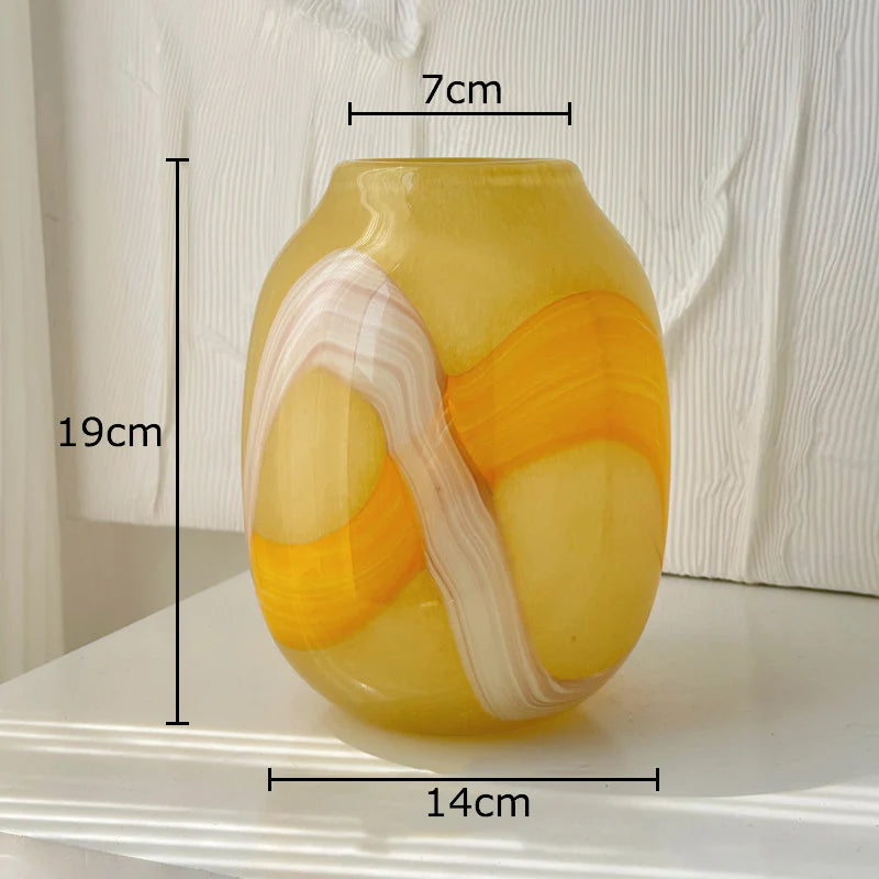 Colorful Marbled Glass Vase