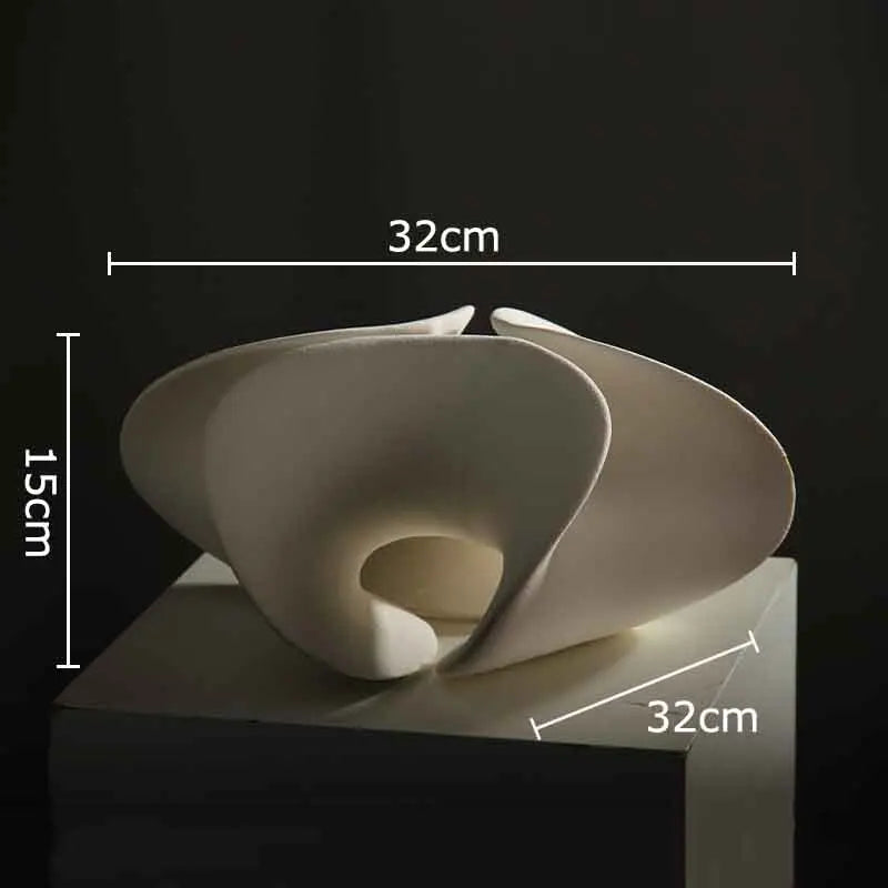 Abstract Flower Art Sculpture Ceramics Crafts Ornaments Desk Decoration White Flower Abstract Sculpture Room Aesthetic Decor