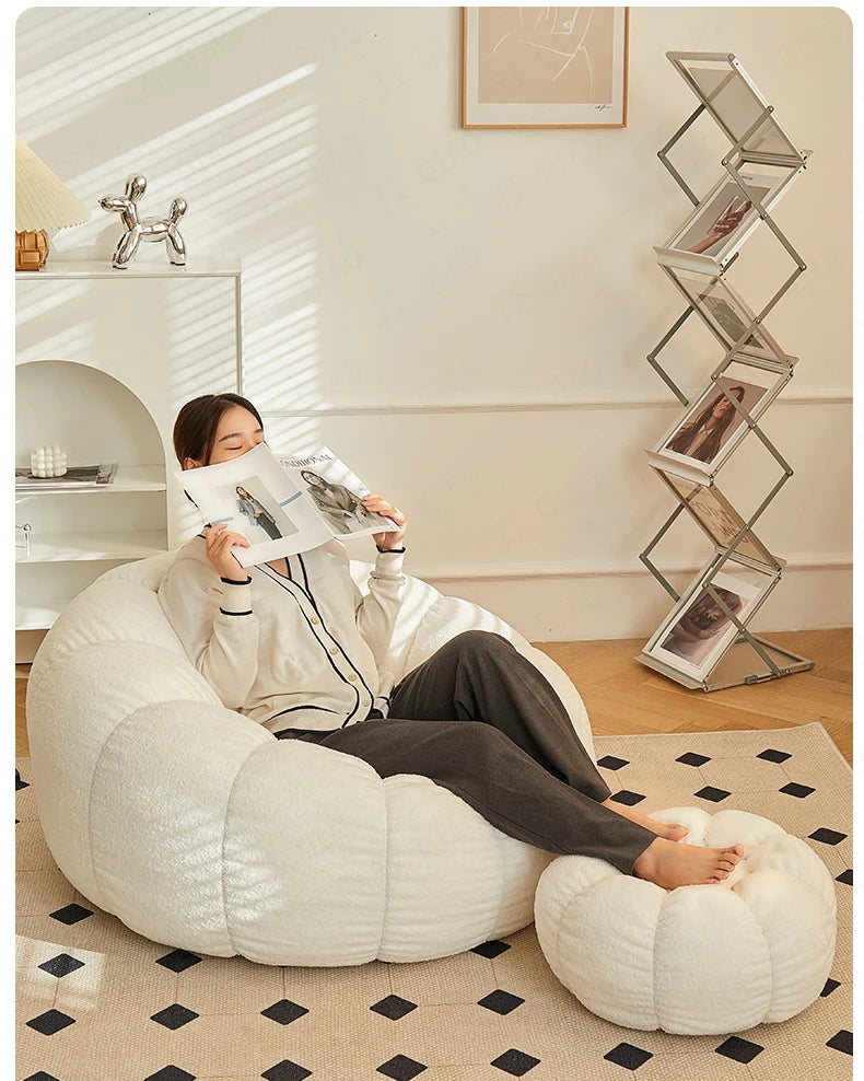 Lazy Sofa Sofa Chair balcony Leisure sleep Sofa living room sofas Modern easy chair small Sofa with Stool Bedroom Furniture
