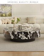 Any Size Custom Italian Minimalist Round Marble Nesting Tables Set Luxury Natural Stone Designer Villa Penthouse Living Room Fur